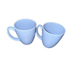 Set Of 2 Corelleo Light Blue Stoneware Coffee Mugs 12 Oz Each Durable & Stylish